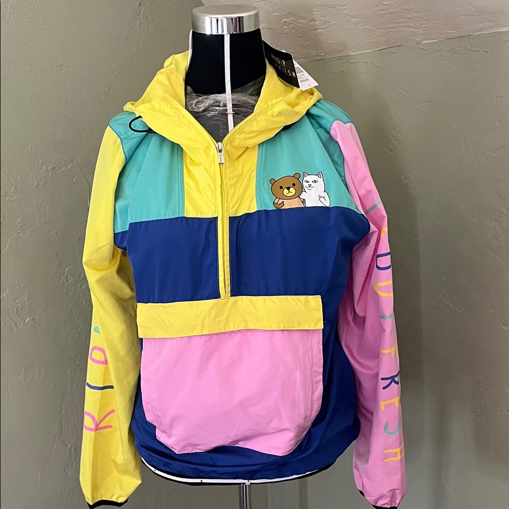 Ripndip Colorful Ski Jacket with Bear and Cat Design